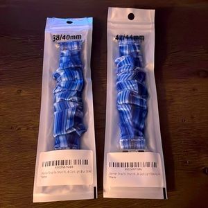Women strap apple watch hair ring elastic 38/40 - 42/44 dark light blue